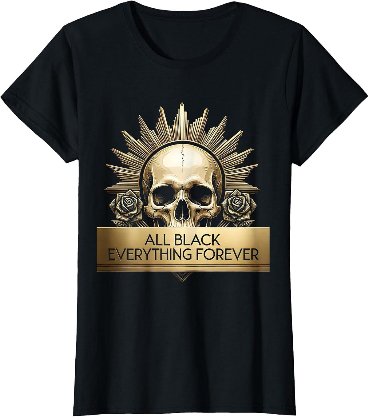 All Black Everything Forever Goth Dark Aesthetic T-Shirt - Black