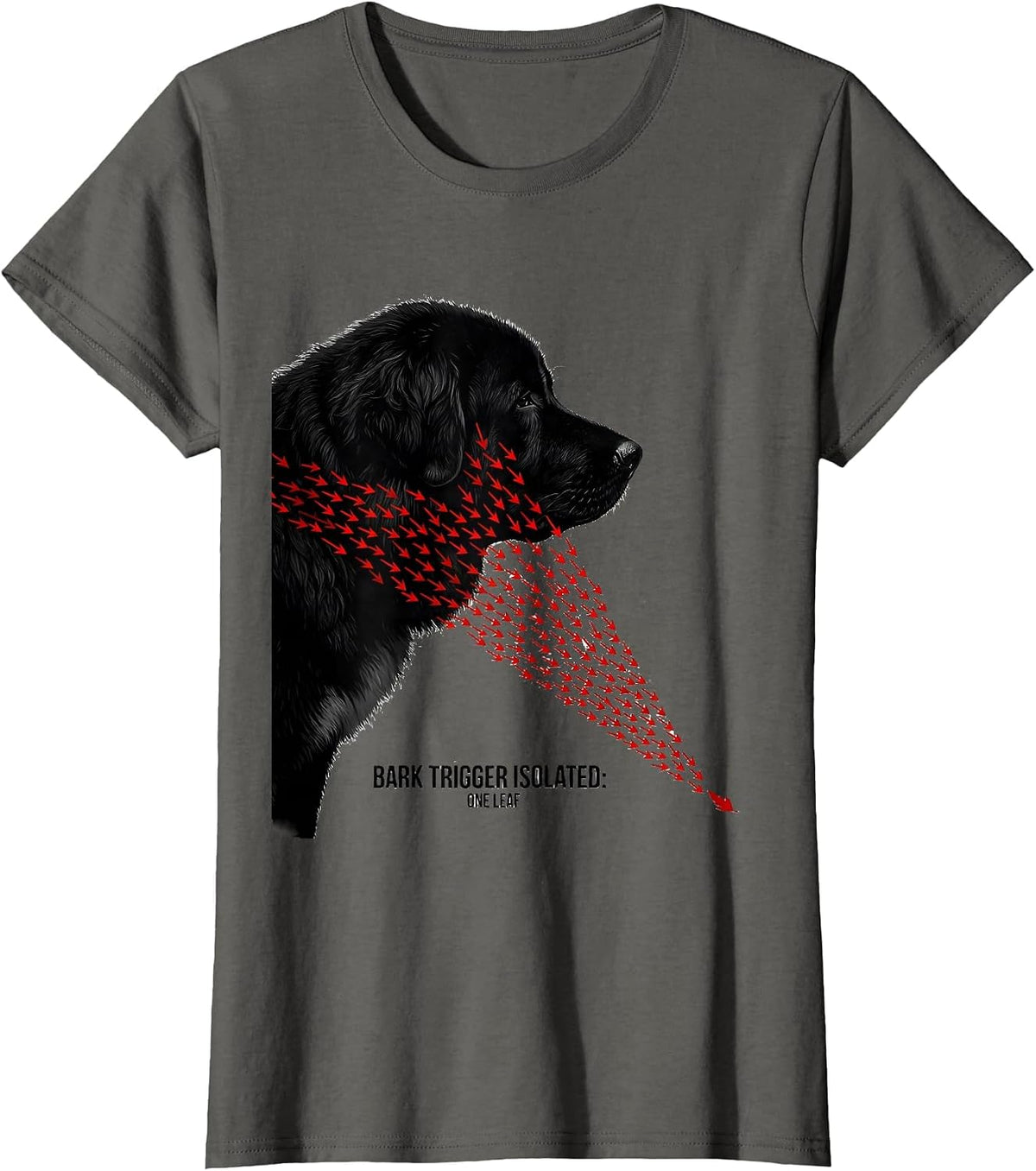 Women's Bark Trigger Isolated: One Leaf Funny Great Pyrenees Dog T-Shirt - Asphalt Grey