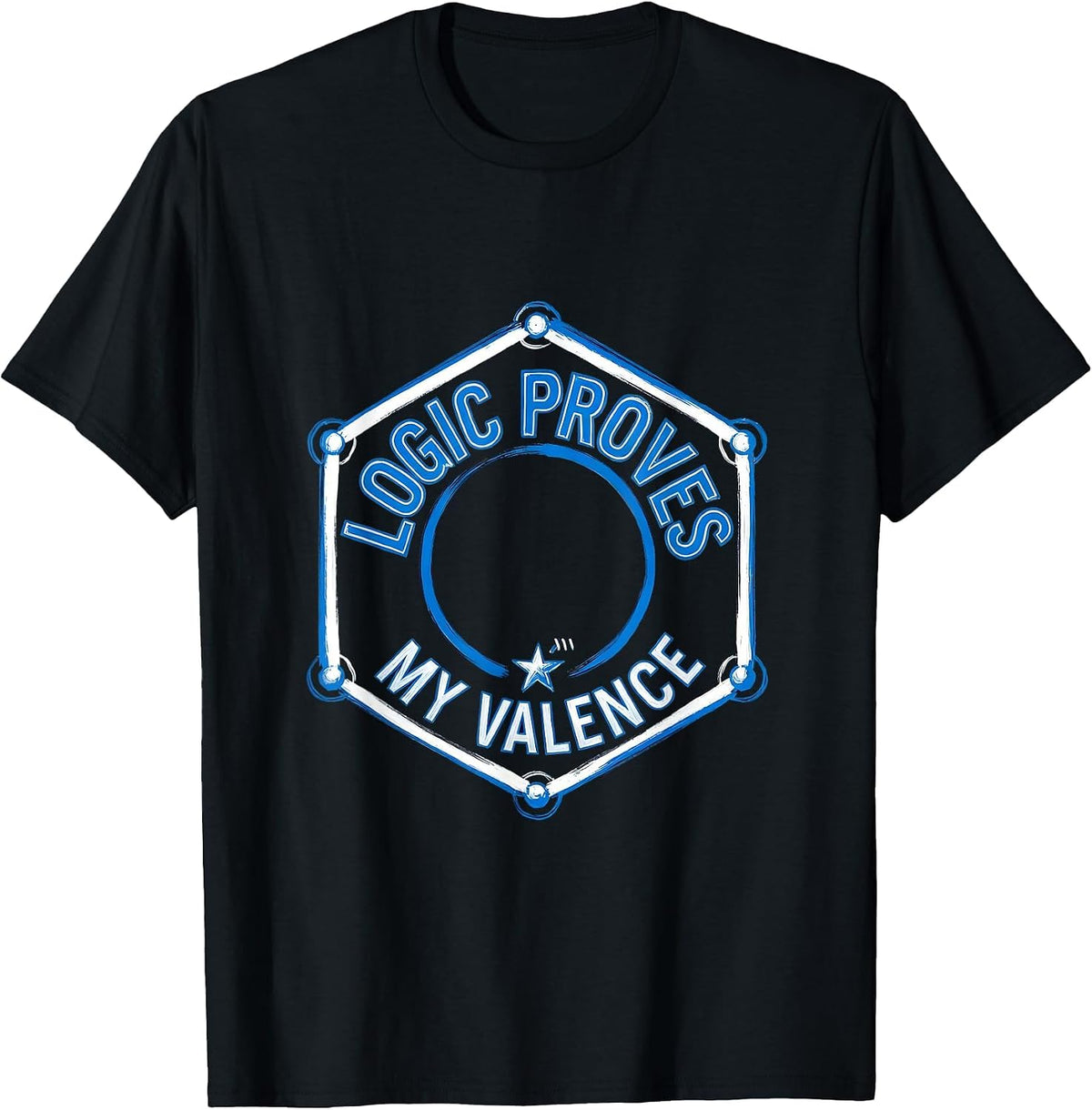 Men's Logic Proves My Valence Funny Chemistry Science Pun T-Shirt - Black