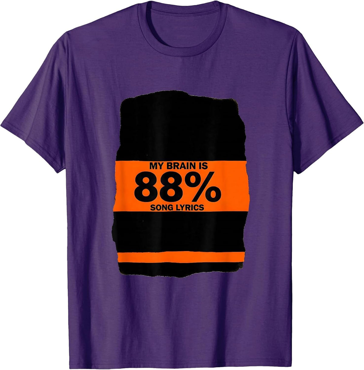 My Brain Is 88% Song Lyrics Funny Music Lover Singer T-Shirt - Purple