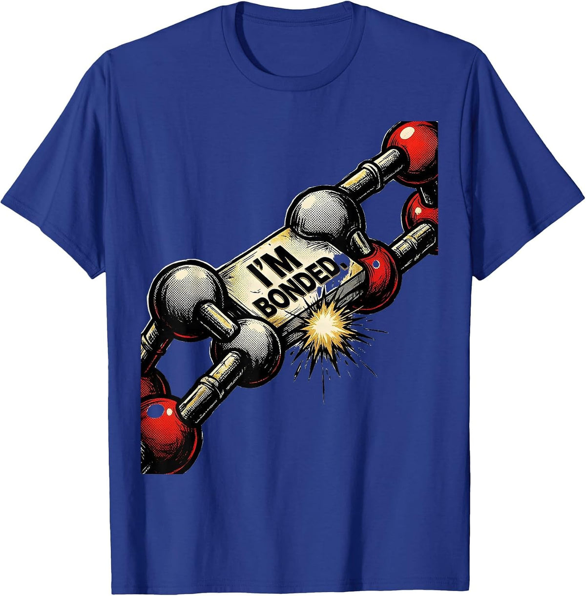 Men's I'm Bonded Comic Book Chemistry Teacher Science Student Gift T-Shirt - Royal Blue