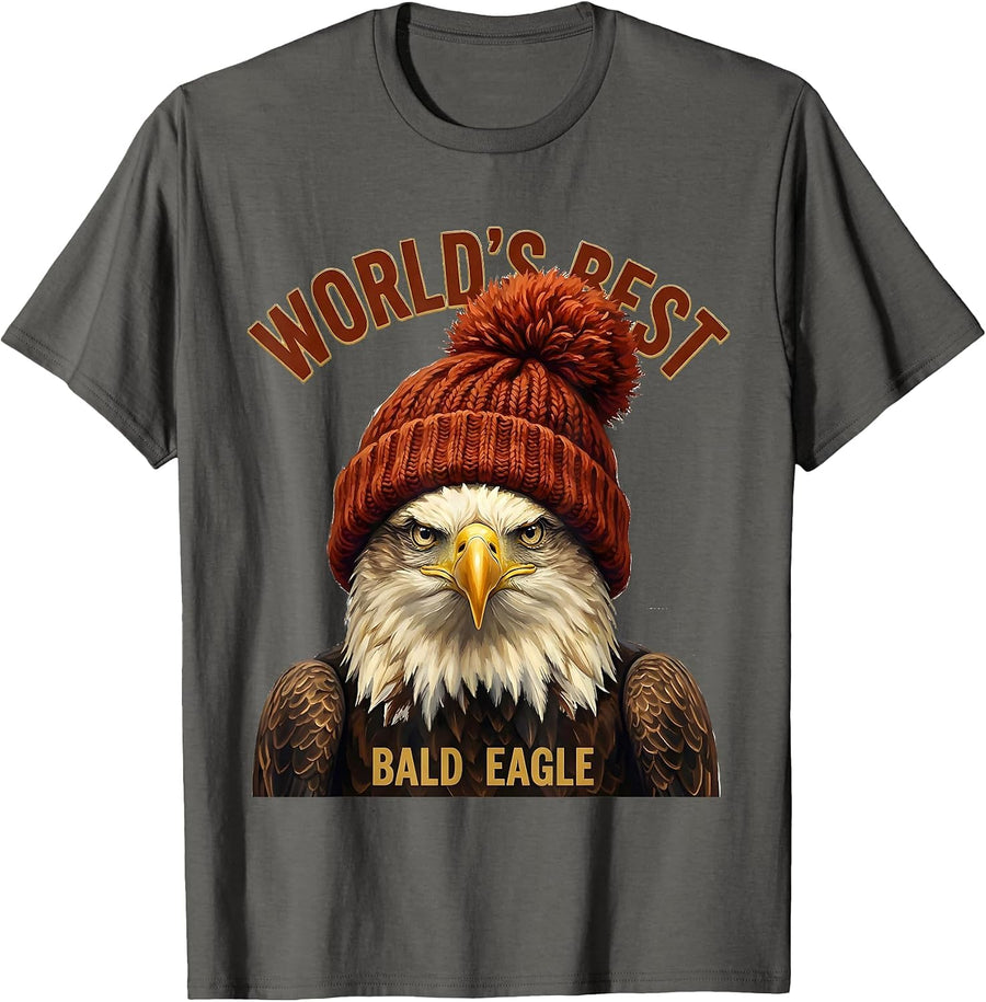 World's Best Bald Eagle Funny Patriotic Eagle Lover Novelty T-Shirt - Asphalt Grey