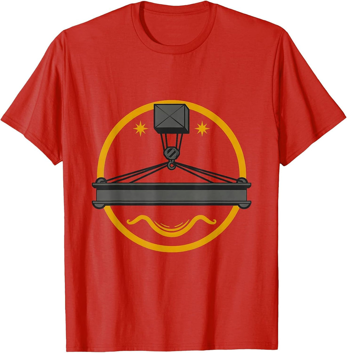 Labor Day Overhead Crane Steel Beam Graphic T-Shirt - Red