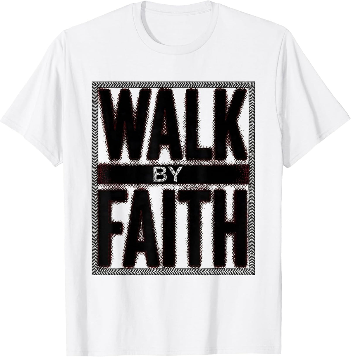 Men's Walk by Faith Over Fear Inspirational Design T-Shirt - White