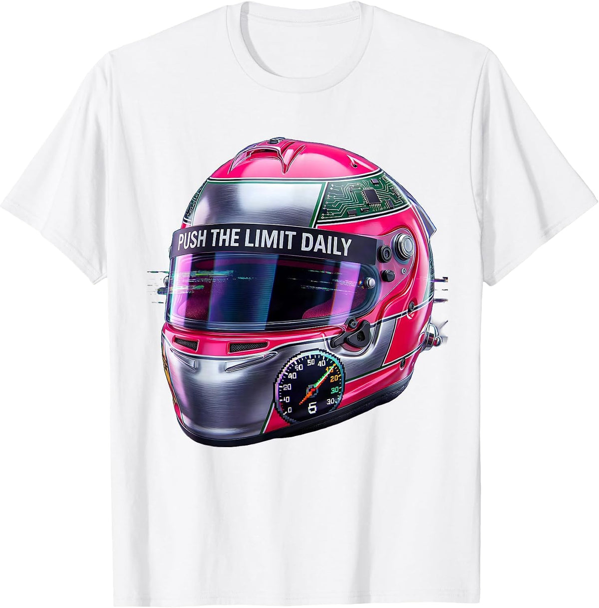 Men's Push The Limit Daily Motivational Graphic Design T-Shirt - White