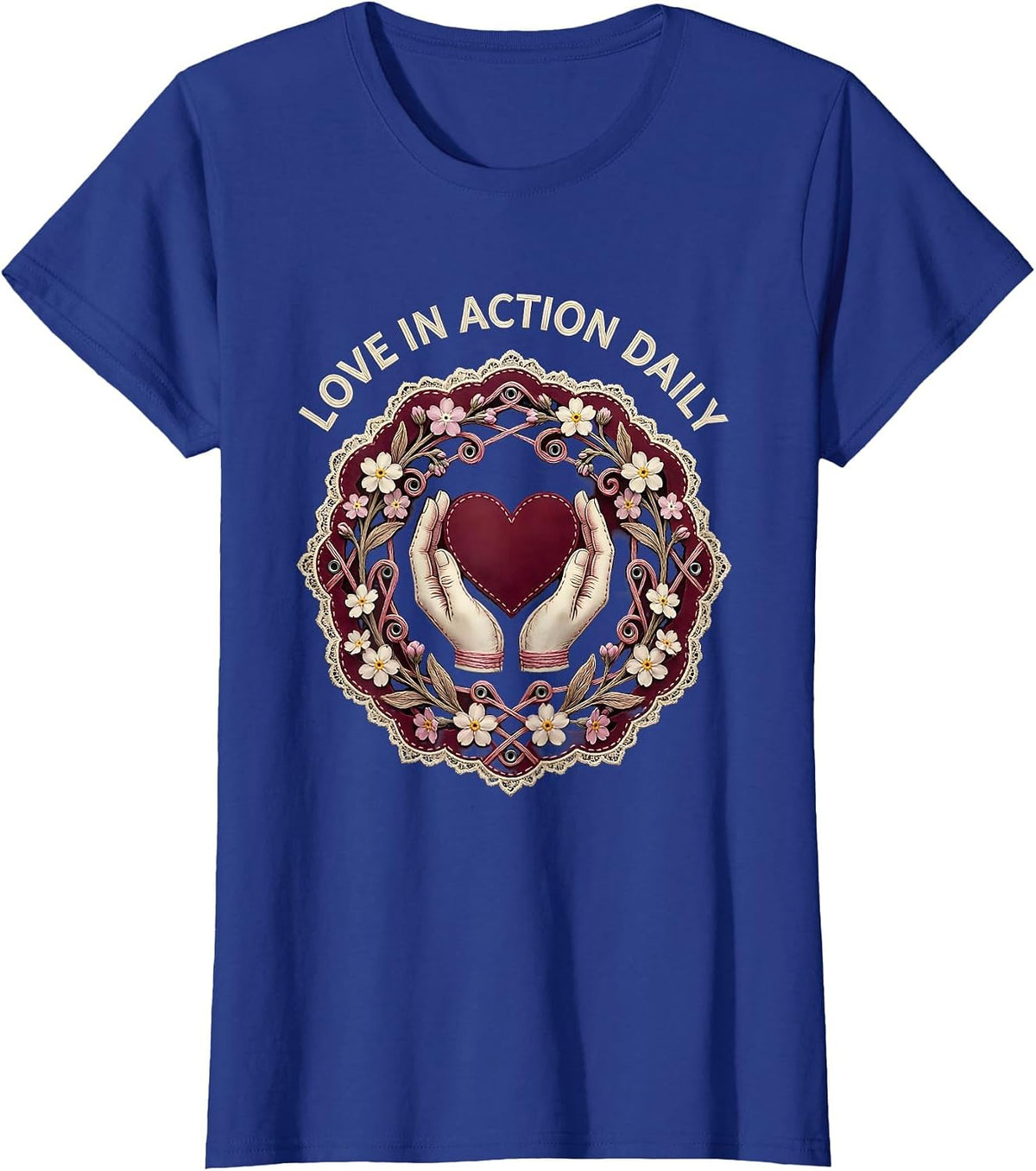 Women's Love In Action Daily Social Worker Design T-Shirt - Royal Blue