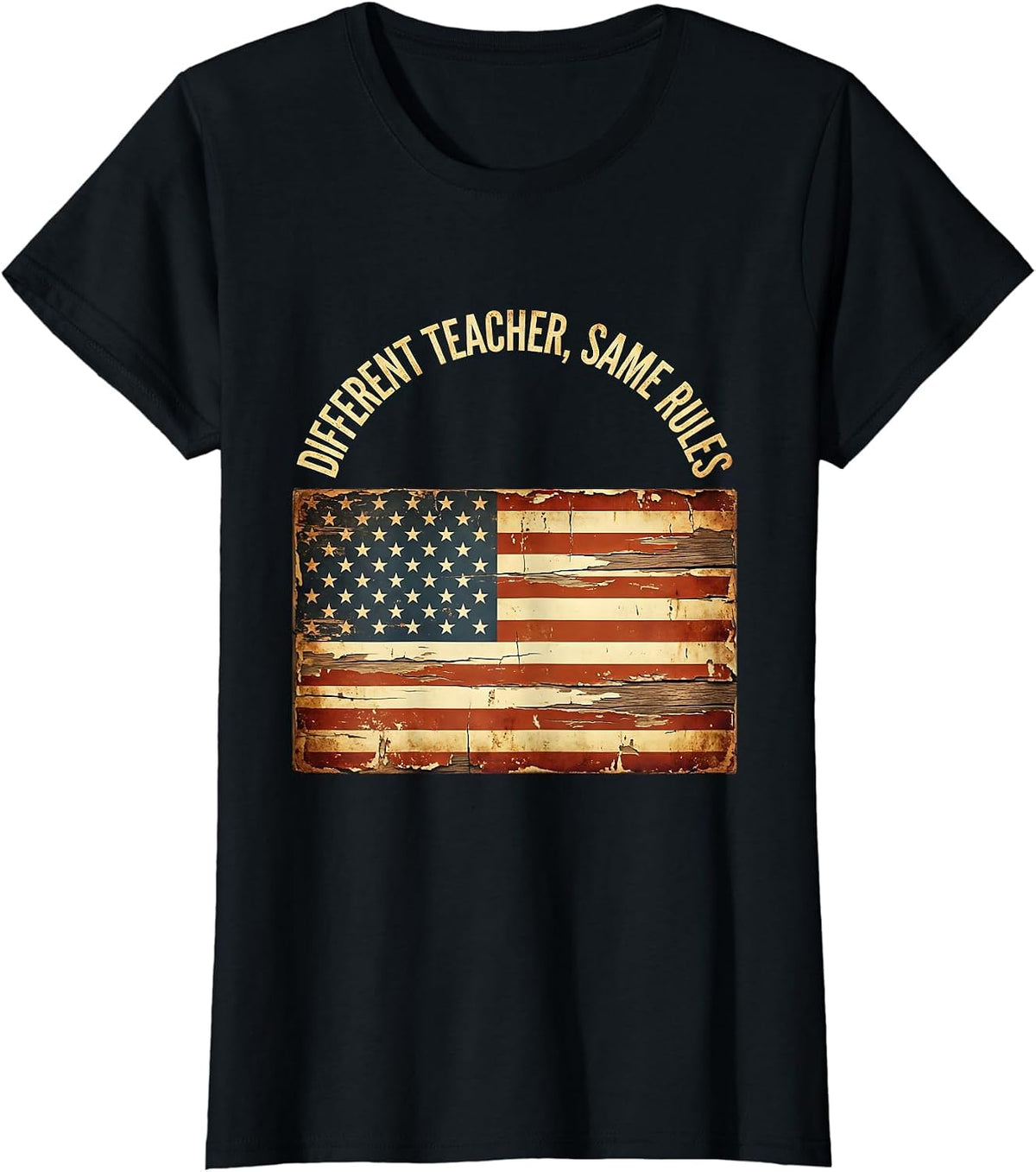 Different Teacher Same Rules Substitute Design T-Shirt - Black