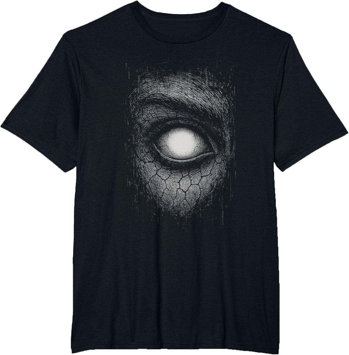 Horror Creepy Eye Ghost Weird Grunge Goth Alt Aesthetic T-Shirt - Black
