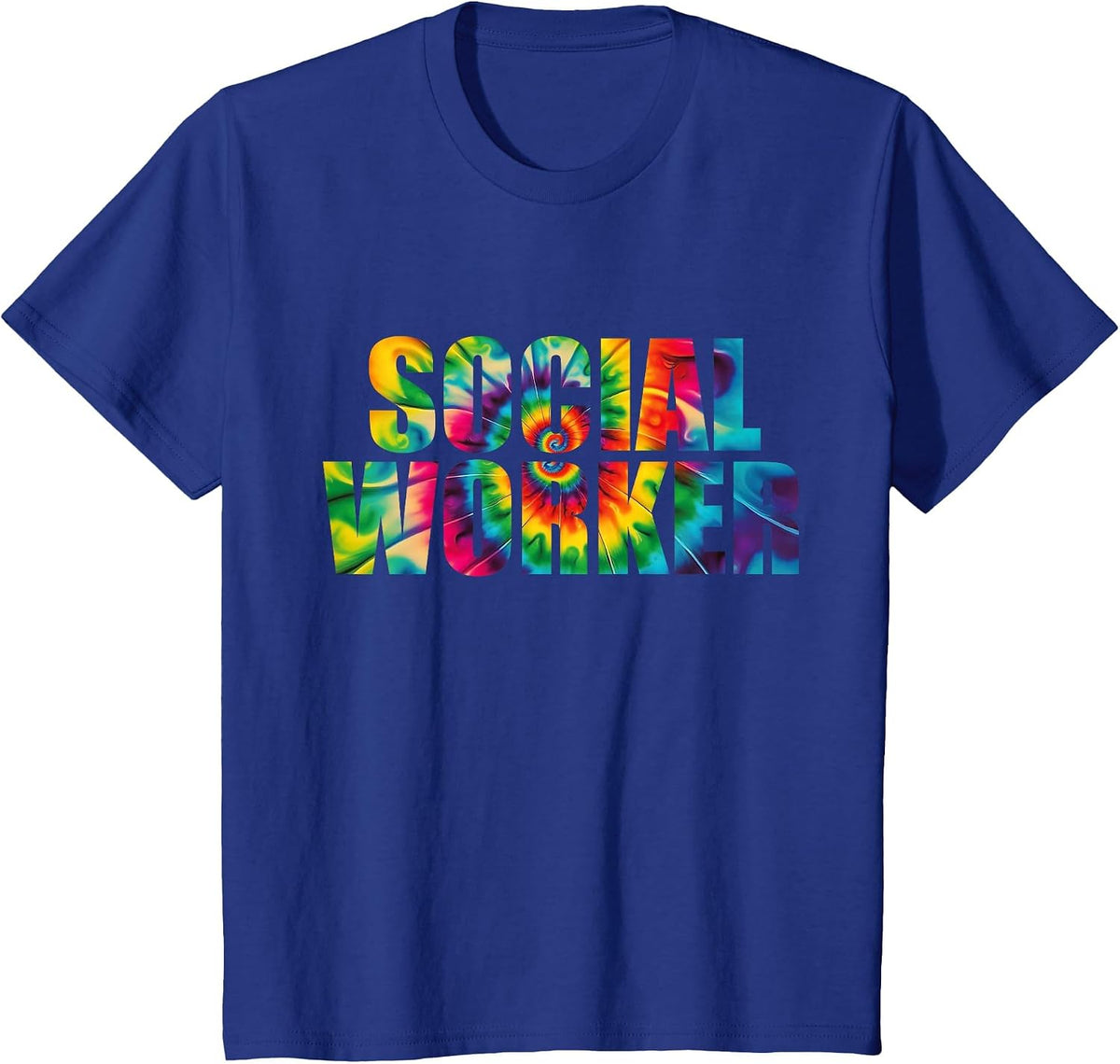 Social Worker Tie Dye Women 2024 School Social Worker T-Shirt - Royal Blue