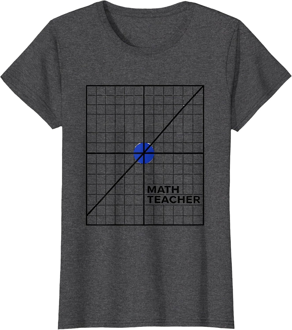 Women's MATH TEACHER Funny Math Teacher Gift for Educators T-Shirt - Dark Heather Grey