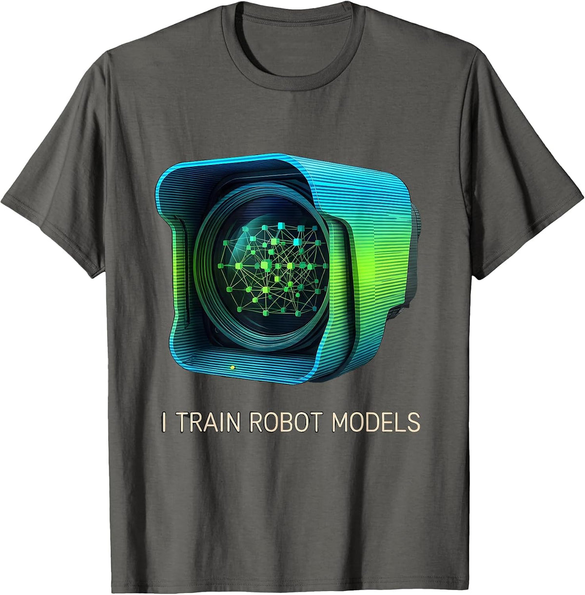 I Train Robot Models Bold Robotics Engineer AI Humor T-Shirt - Asphalt Grey