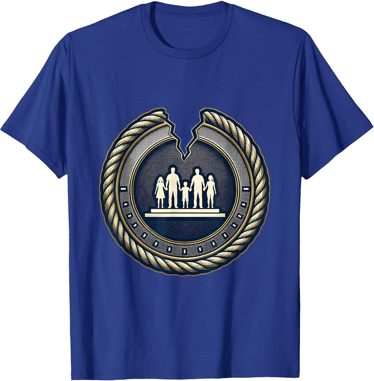 Family Matching Badge New Year Eve Keepsake T-Shirt - Royal Blue