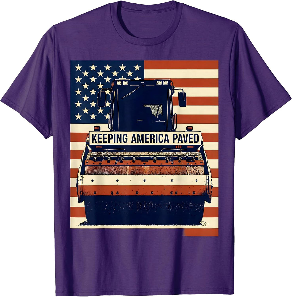 Men's Keeping America Paved Patriotic Occupation Pride Vintage T-Shirt - Purple