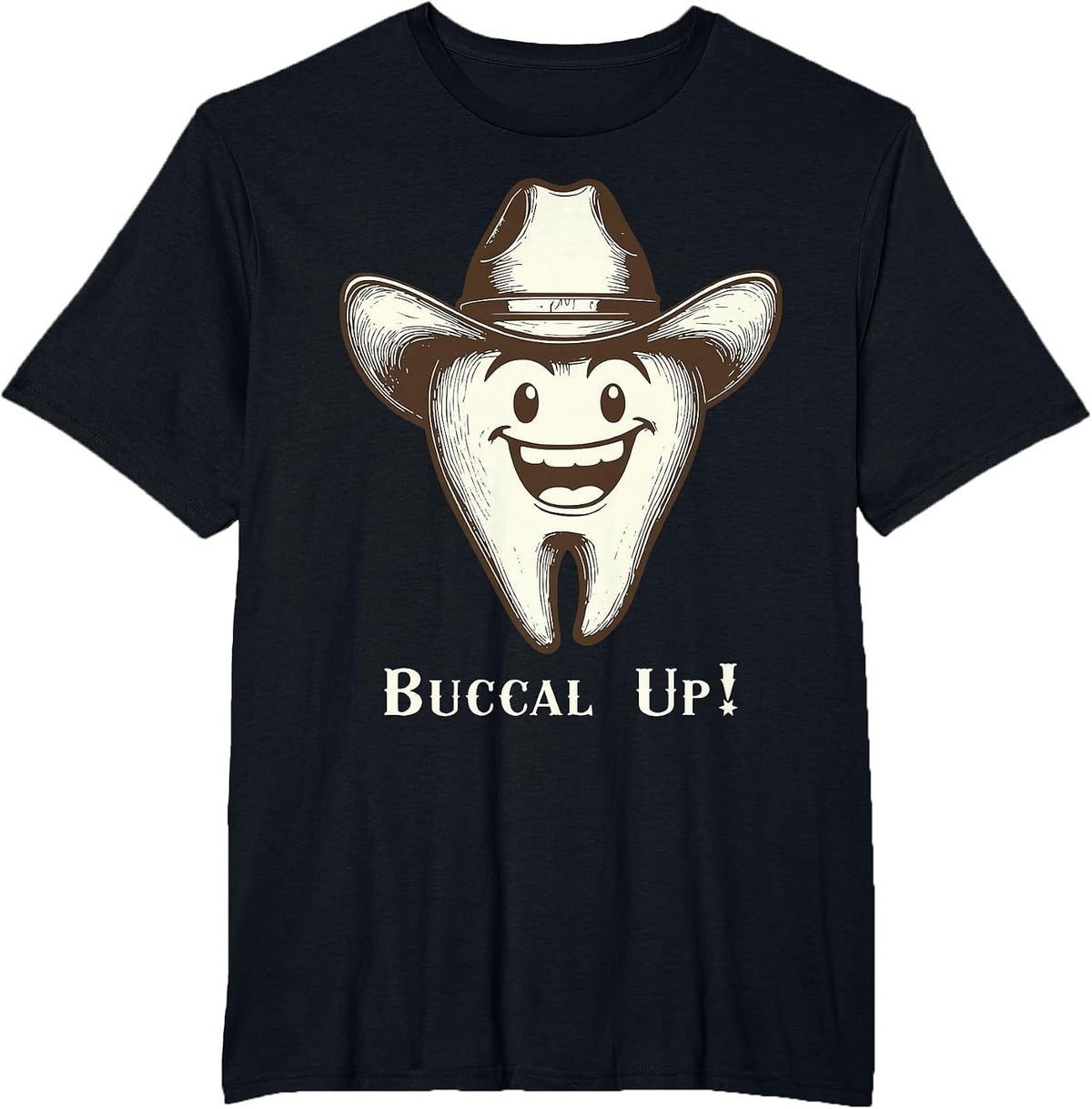Cowboy Tooth Western Howdy Dentist Hygienist Dental Squad T-Shirt - Black