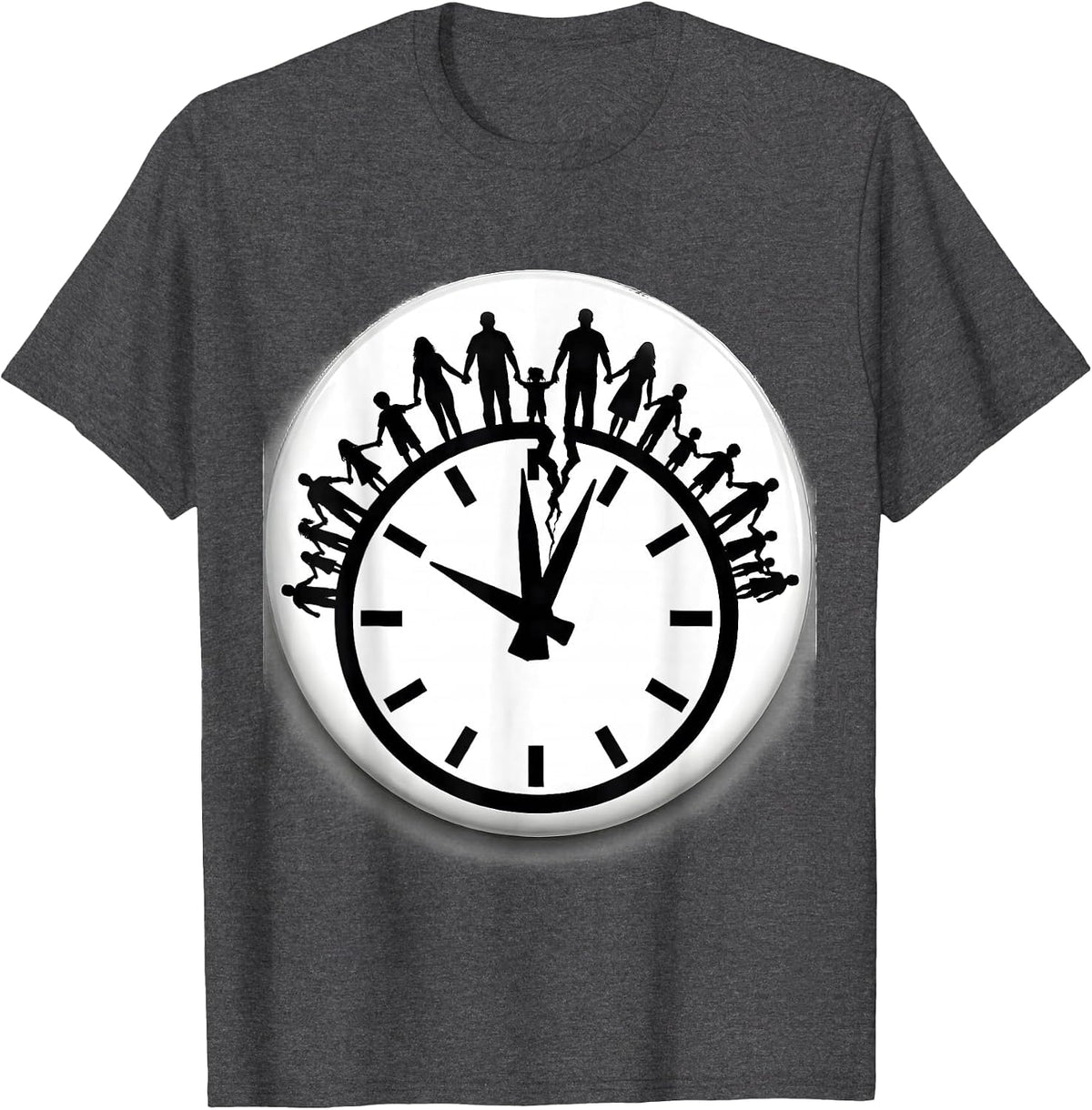 Sealed Family Chain Midnight Clock New Year Eve Matching T-Shirt - Dark Heather Grey