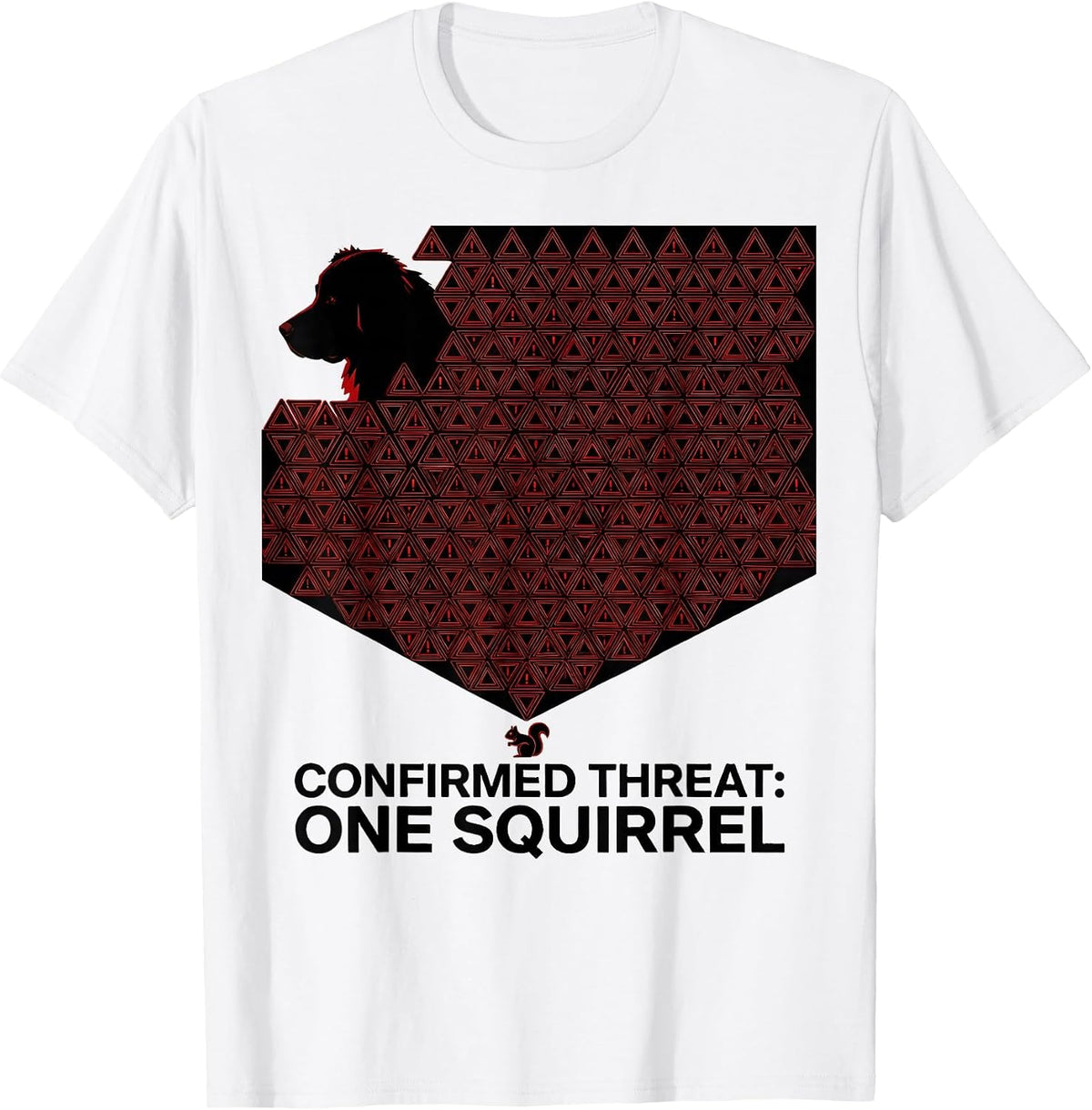 Men's Confirmed Threat One Squirrel Geometric Great Pyrenees Dog T-Shirt - White