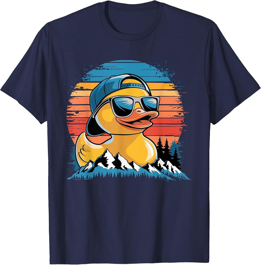 Funny Rubber Duck Costume for Men Cute Duckie T-Shirt - Navy Blue