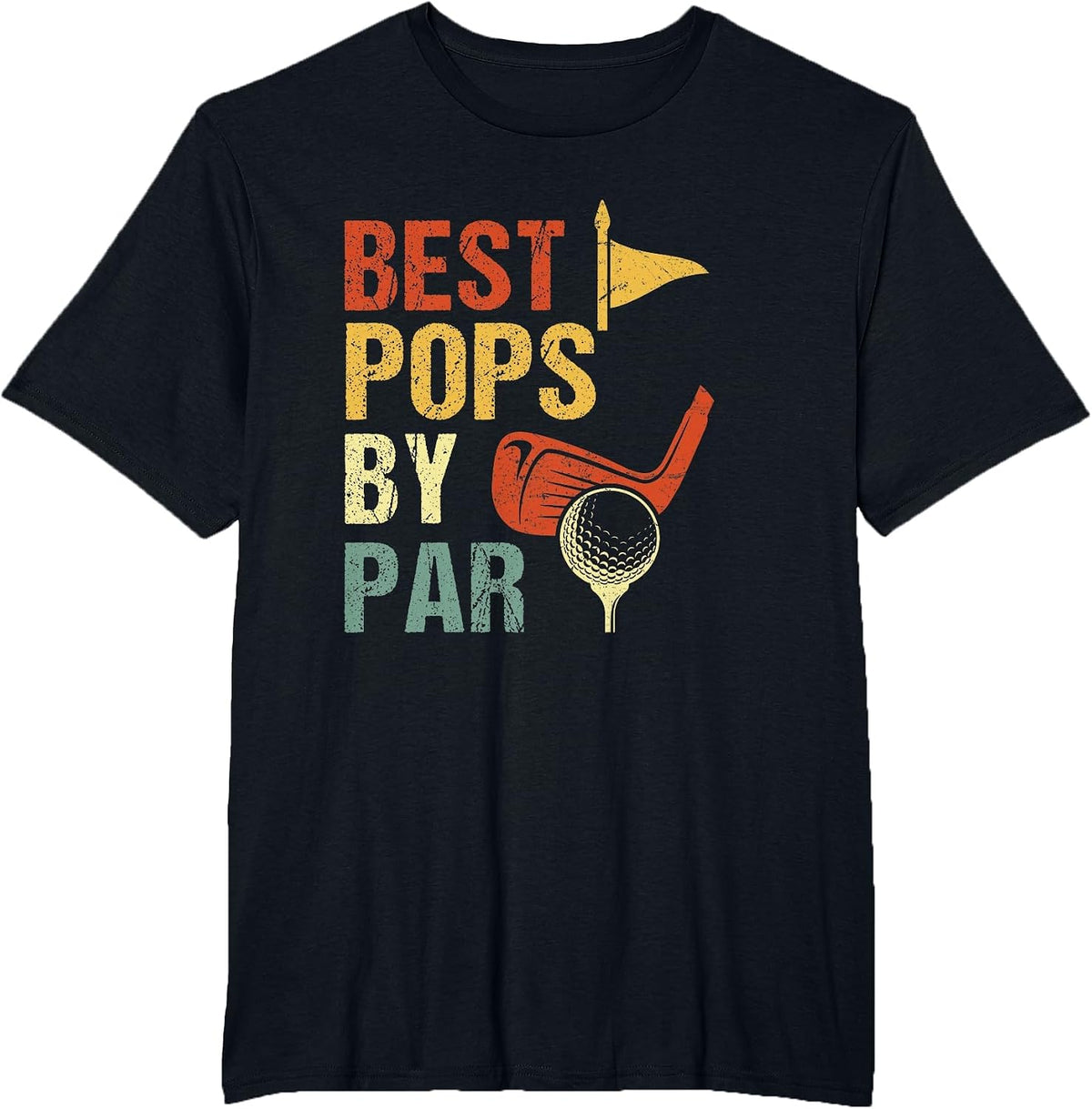 Best Pops by Par Shirt Father's Day for Golf Lover T-Shirt - Black