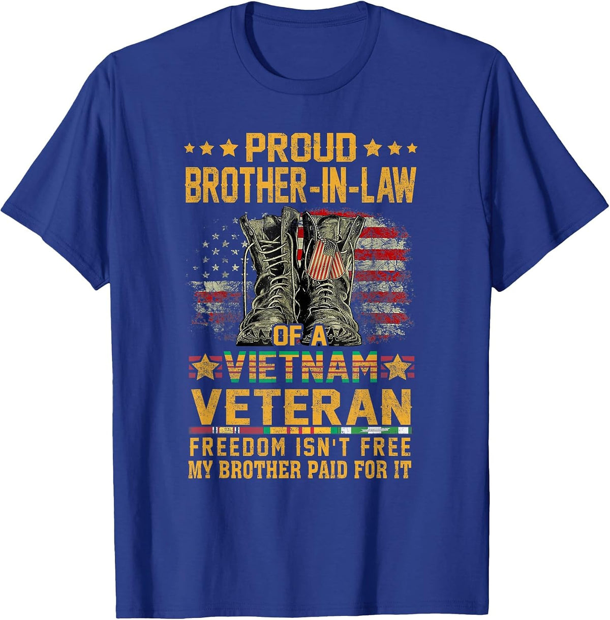 Proud Brother-in-Law of Vietnam Veteran Patriotic US Vet T-Shirt - Royal Blue