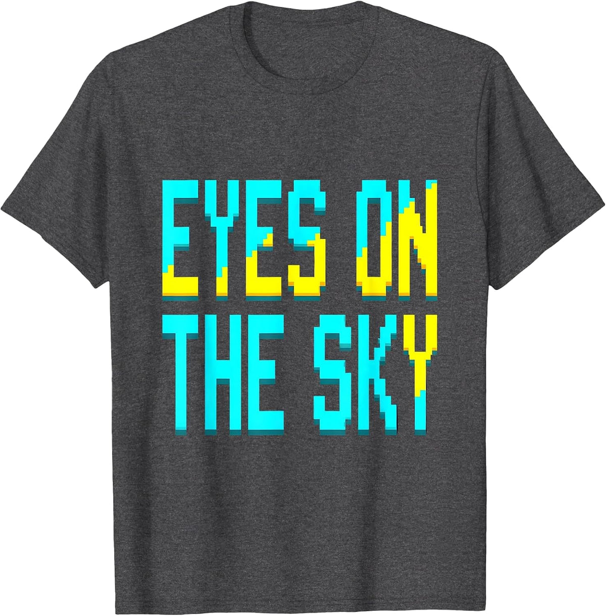 Eyes on the Sky Stargazing Astronomy Design T-Shirt - Dark Heather Grey