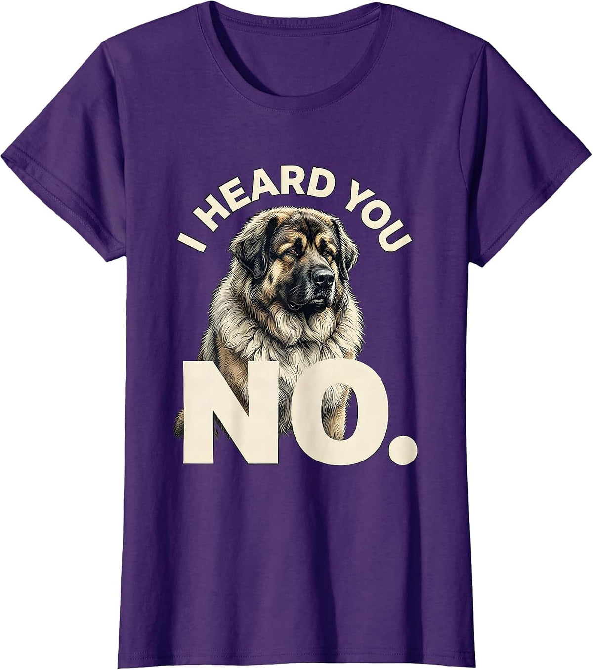 Women's I Heard You No Funny Great Pyrenees Dog Owner Humor T-Shirt - Purple