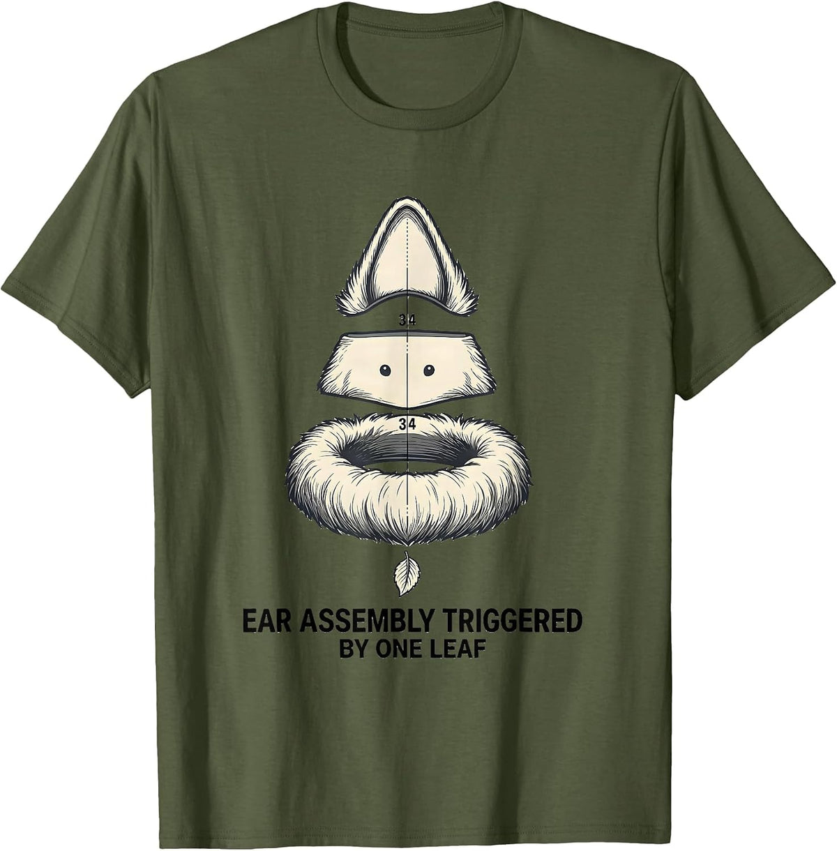 Men's Ear Assembly Triggered By One Leaf Funny Great Pyrenees Dog T-Shirt - Olive Green
