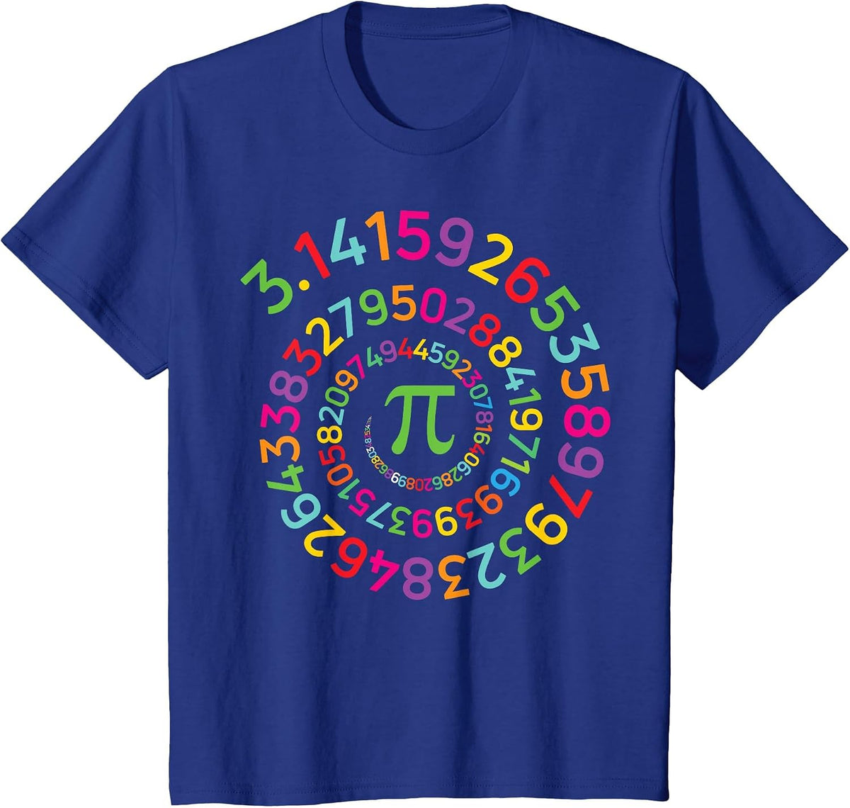 PI Day Spiral Shirt 3.14159 Women Kids Men Math Teacher T-Shirt - Royal Blue