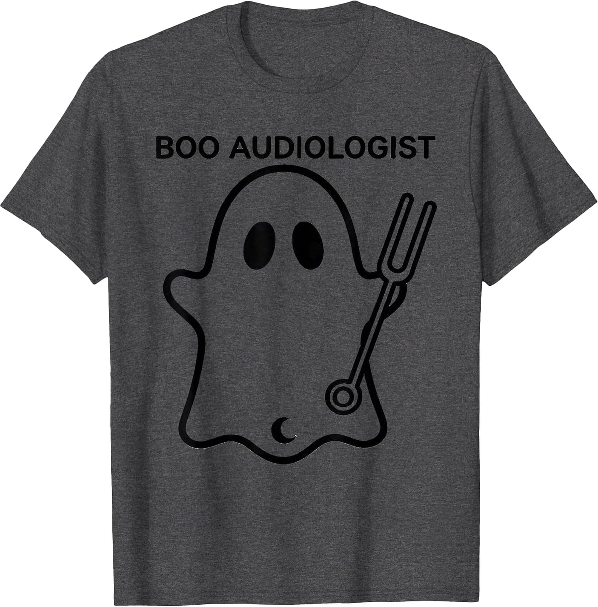 Men's Boo Audiologist Cute Ghost Halloween Audiology Humor T-Shirt - Dark Heather Grey