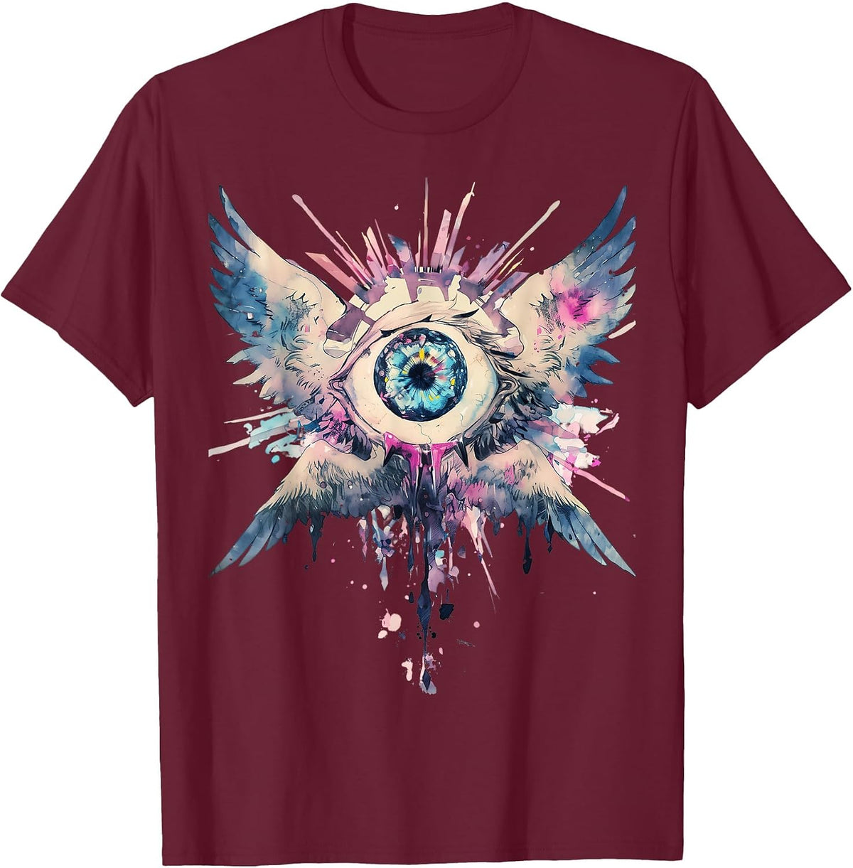 Biblically Accurate Angel Seraphim Ophanim Pastel Goth T-Shirt - Burgundy
