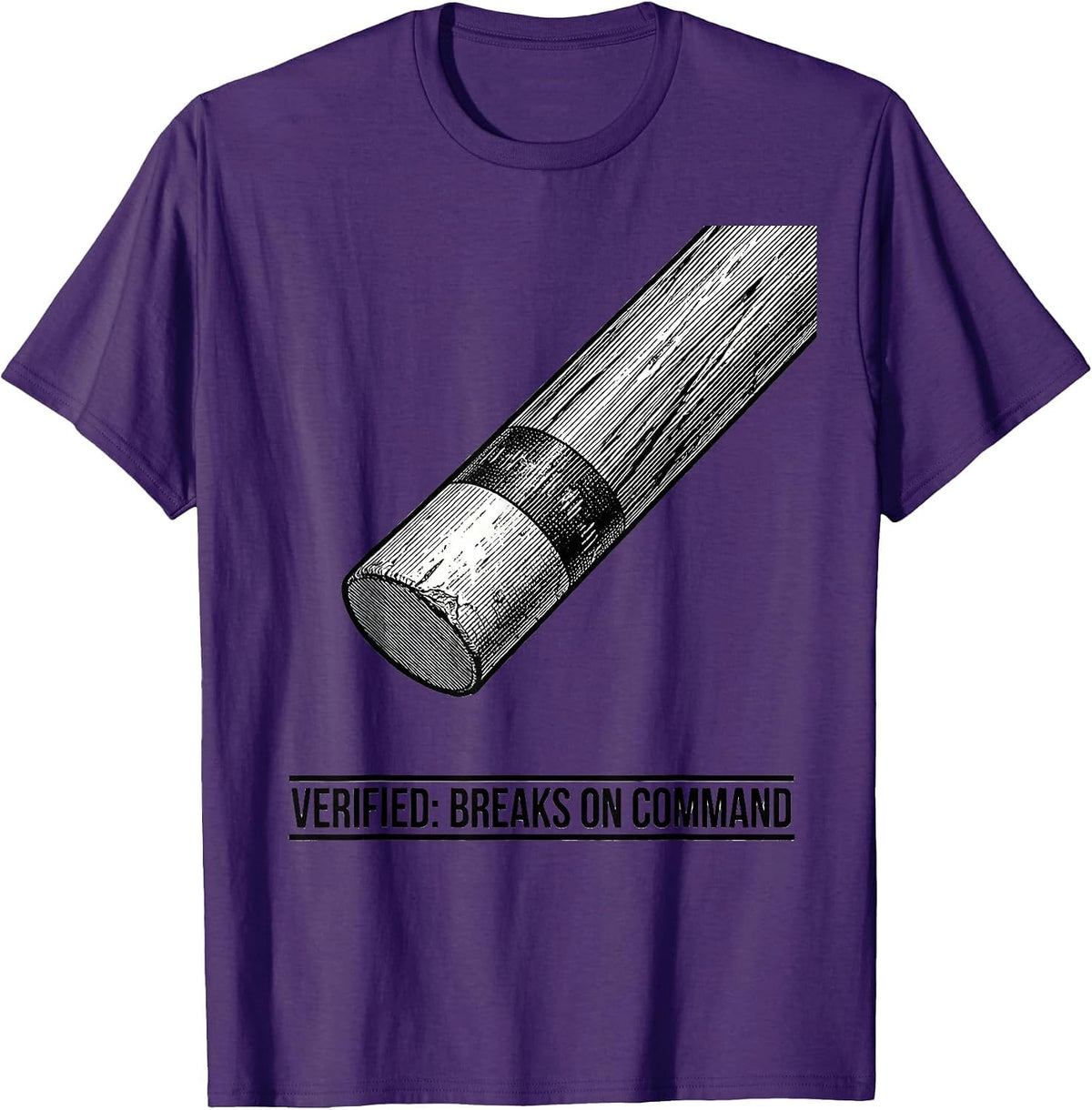 Breaks On Command Funny Billiards Player Pool Humor T-Shirt - Purple