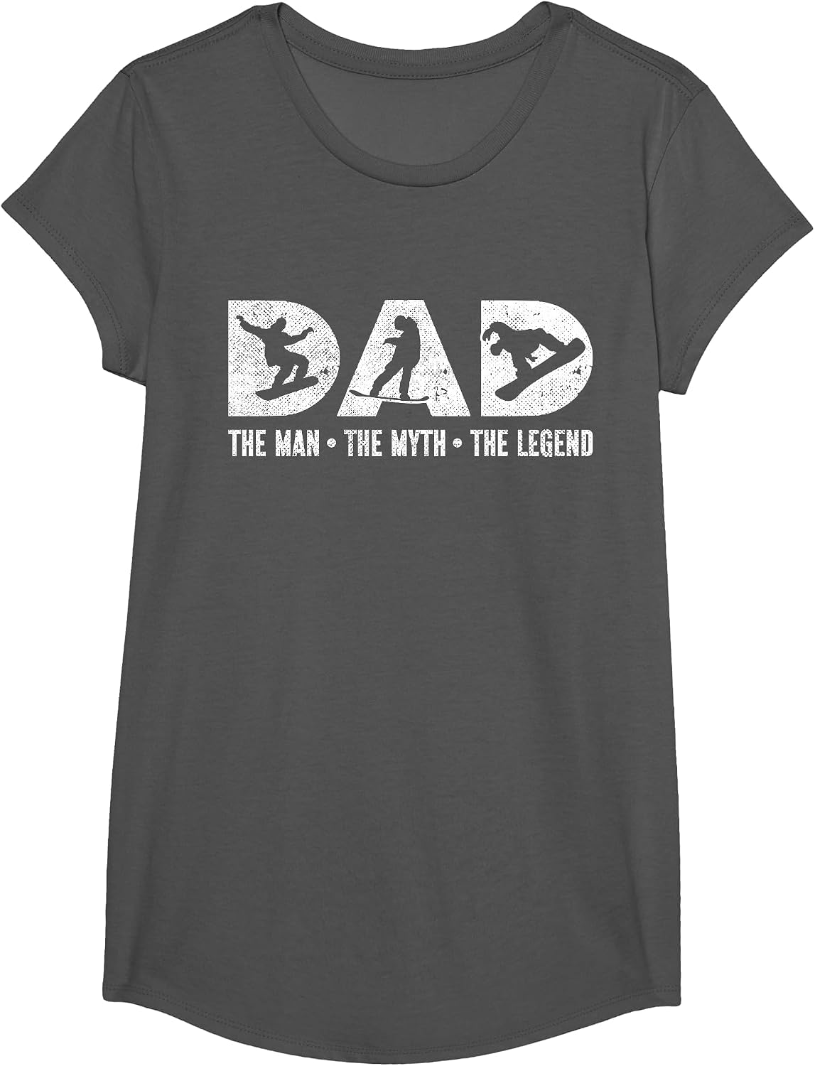 Snowboarding Snowboard Vintage Dad Father Dad The Man The T-Shirt - Girls Asphalt Grey