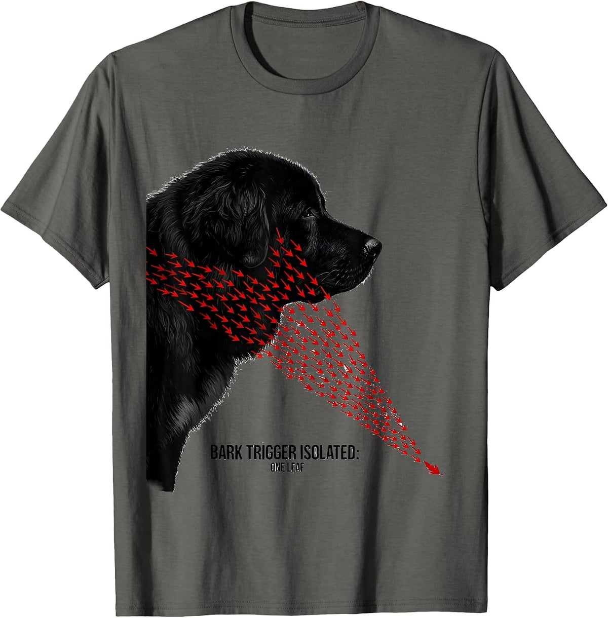 Men's Bark Trigger Isolated: One Leaf Funny Great Pyrenees Dog T-Shirt - Asphalt Grey
