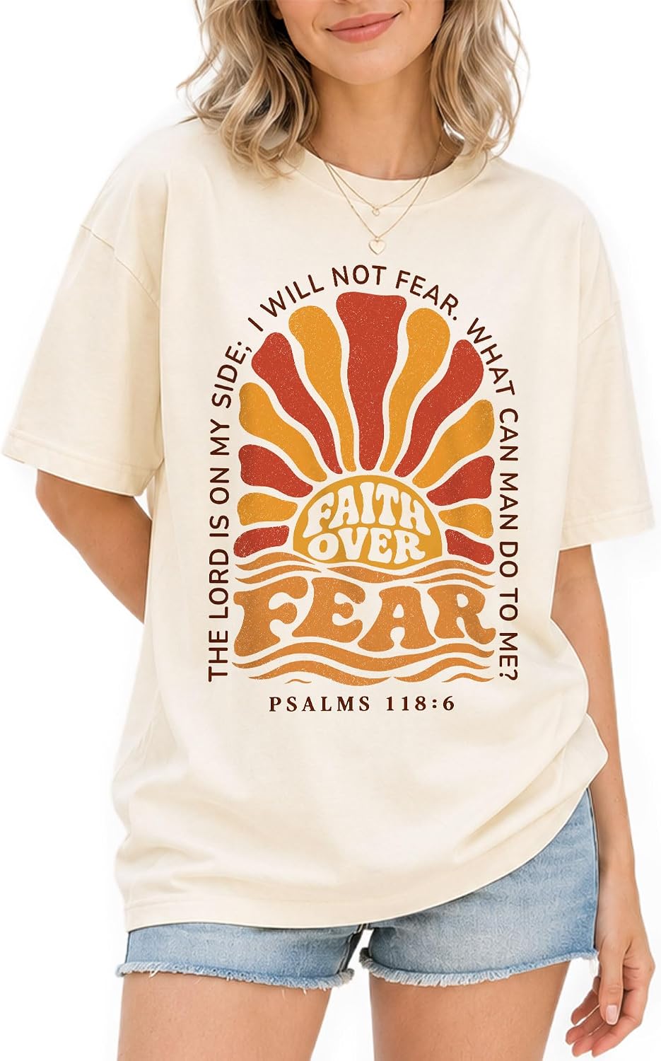 Faith Over Fear, Christian Shirts for Women, Jesus Tee - Ds03-ivory