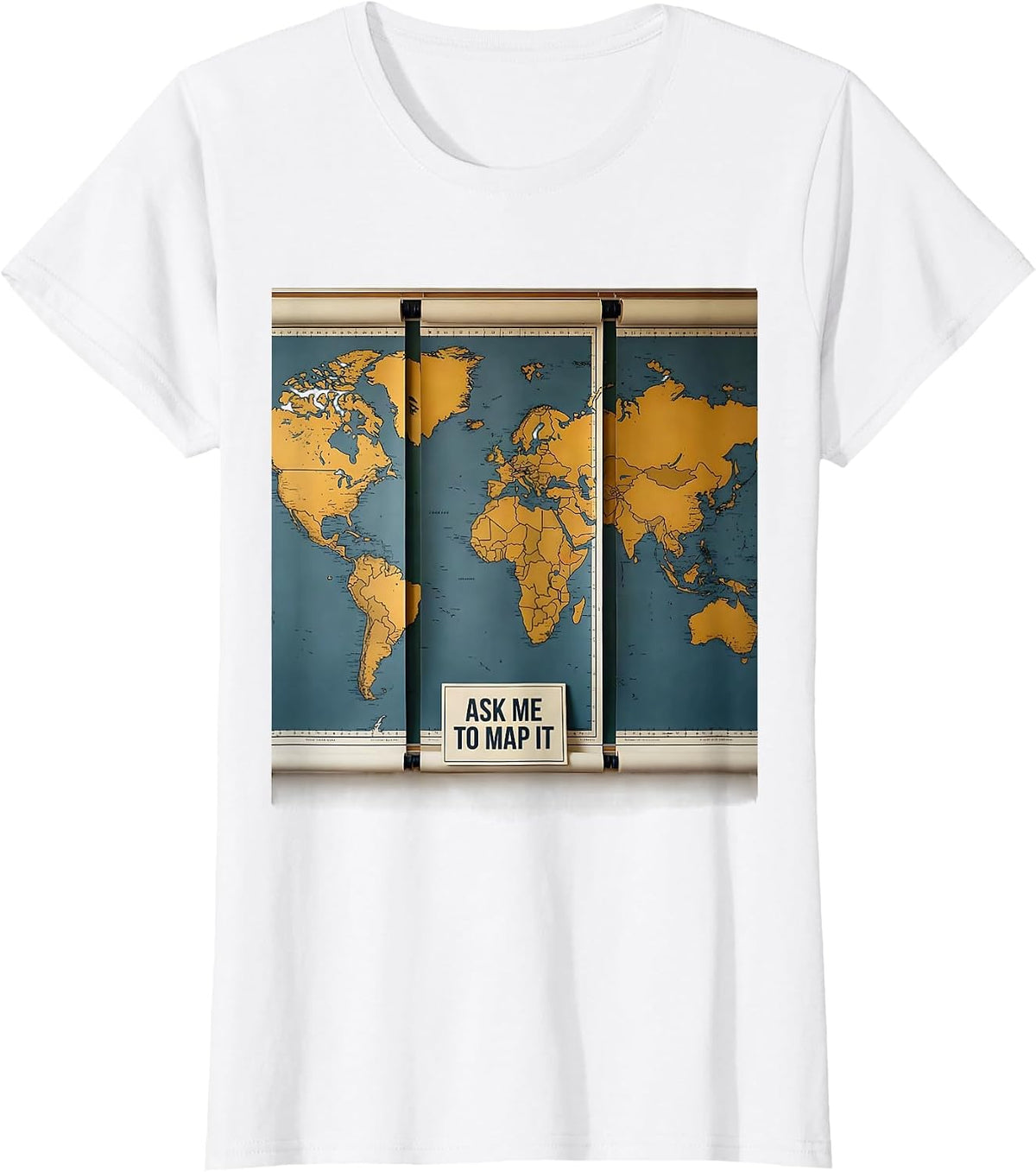 Women's Ask Me To Map It Funny History Teacher Social Studies Back T-Shirt - White
