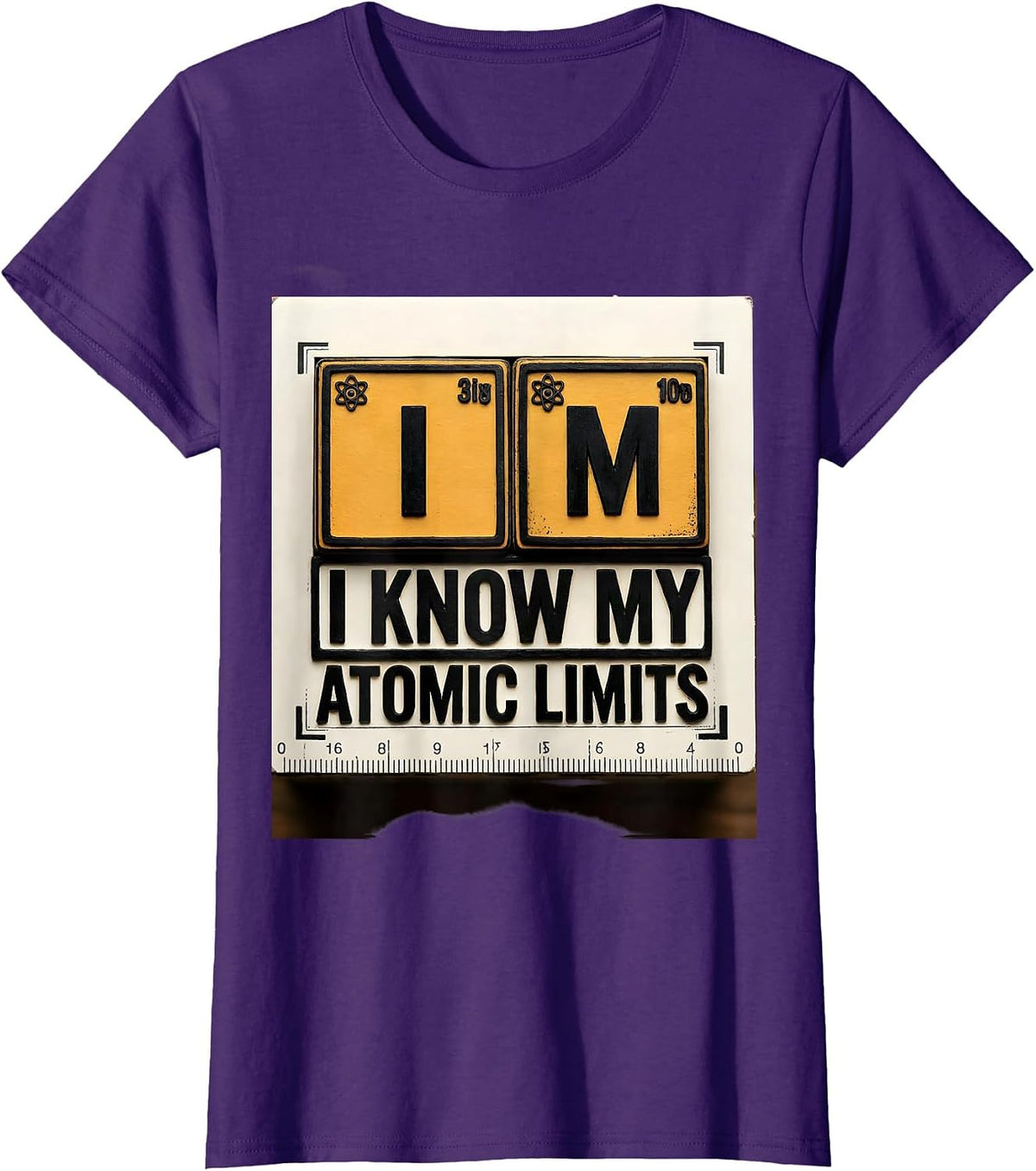 Women's I Know My Atomic Limits Funny Chemistry Science Nerd Humor T-Shirt - Purple