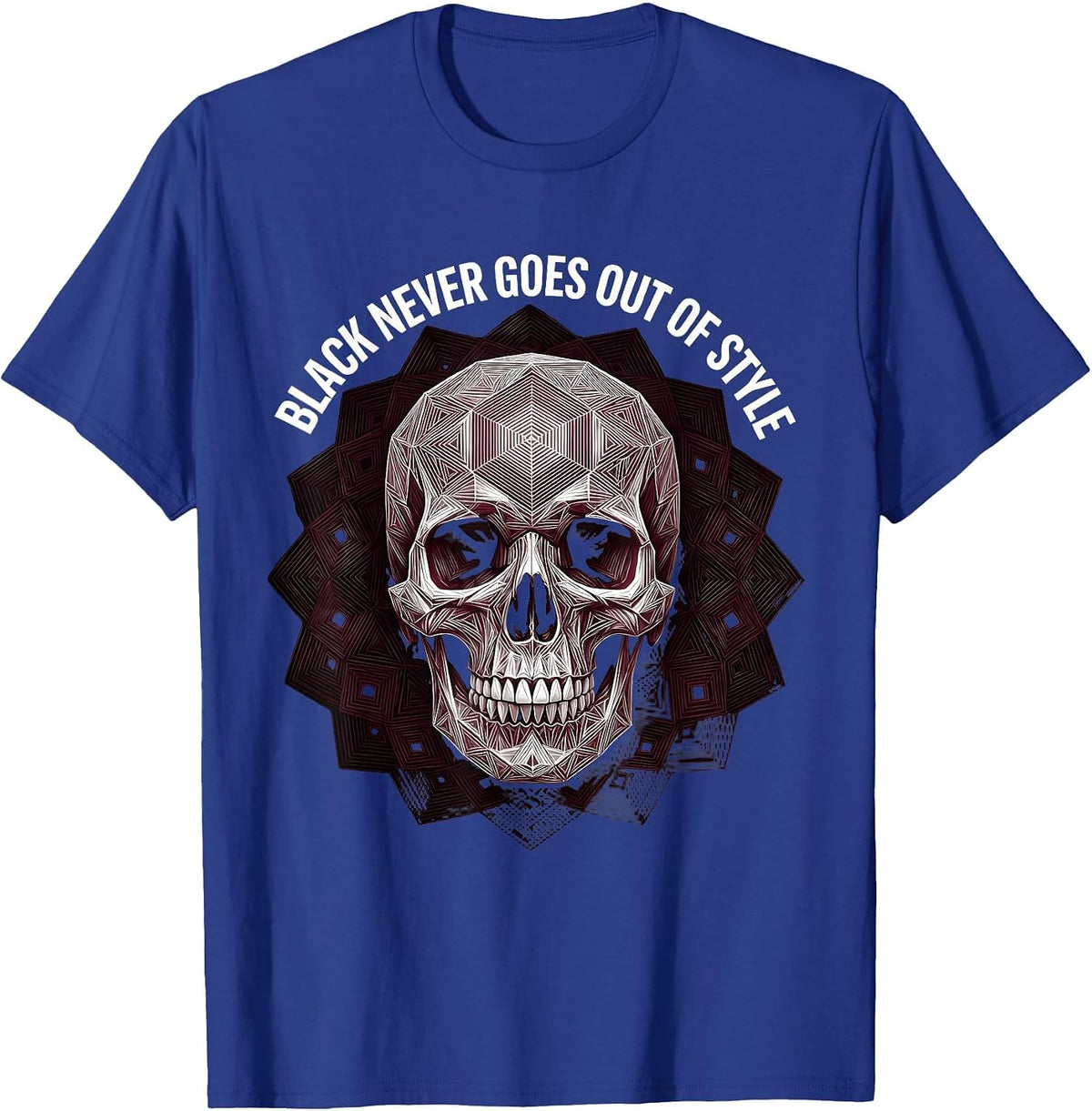 Black Never Goes Out of Style Goth Design T-Shirt - Royal Blue