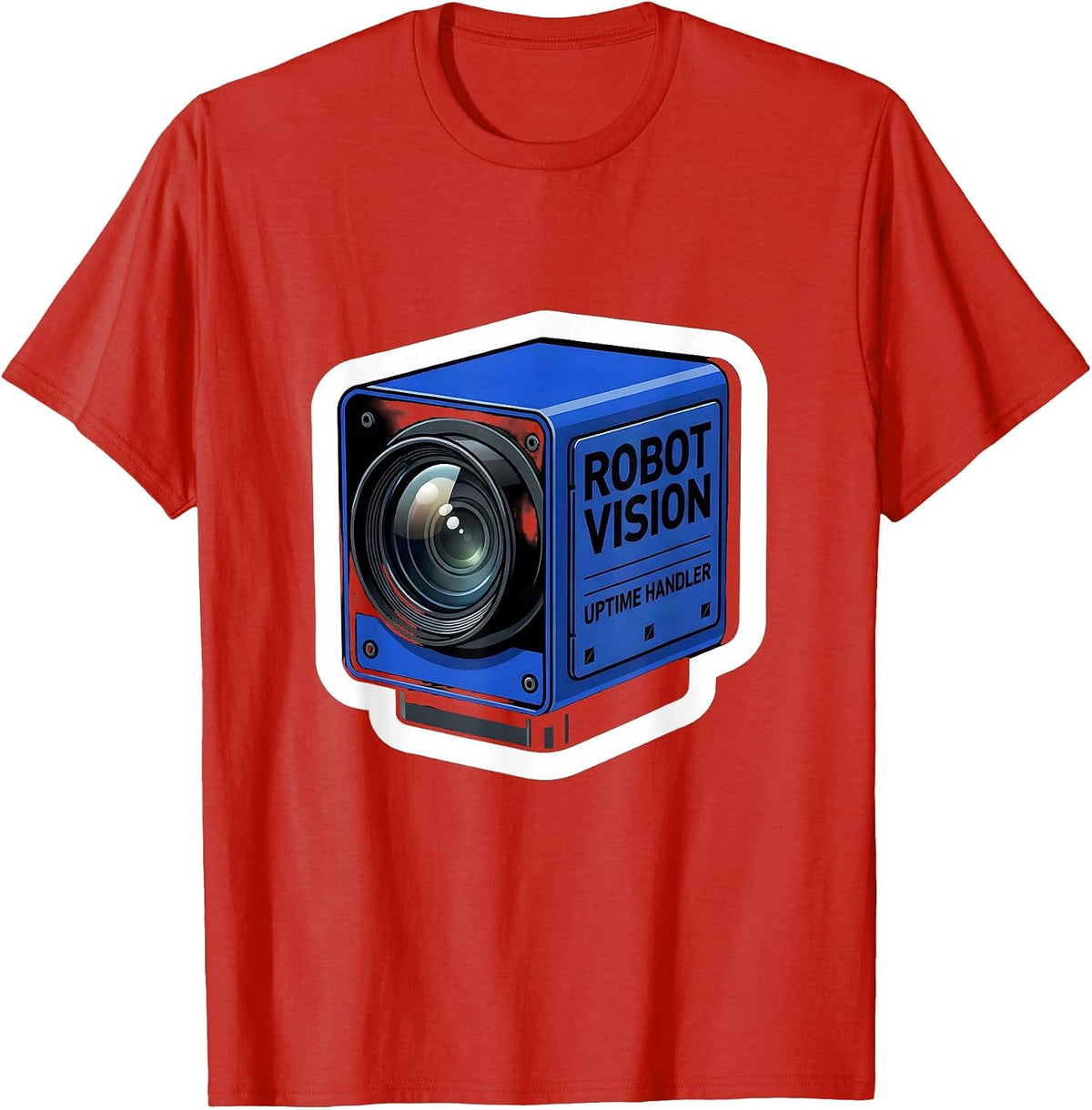 Men's Robot Vision Uptime Handler Funny Robotics Engineer AI Humor T-Shirt - Red