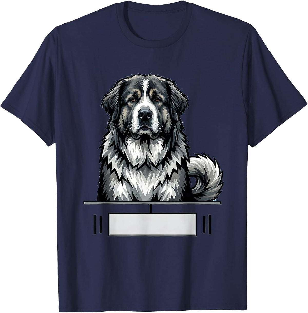 Great Pyrenees Dog Breed Flat Graphic Breed Pride T-Shirt - Navy Blue