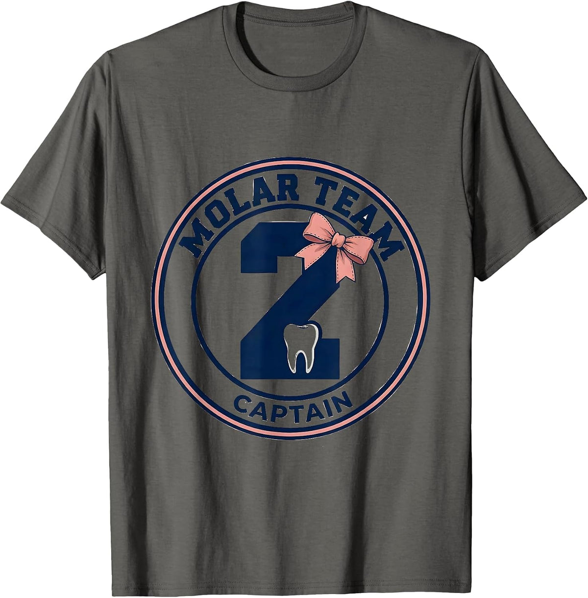 Men's Molar Team Captain Funny Dental Hygienist Dental Assistant T-Shirt - Asphalt Grey