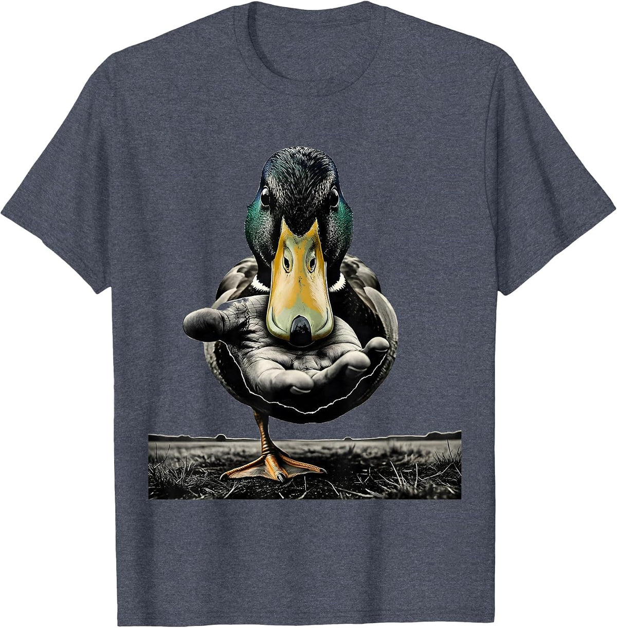 Duck Hand Conceptual Polish Poster Funny Novelty Gift T-Shirt - Heather Blue