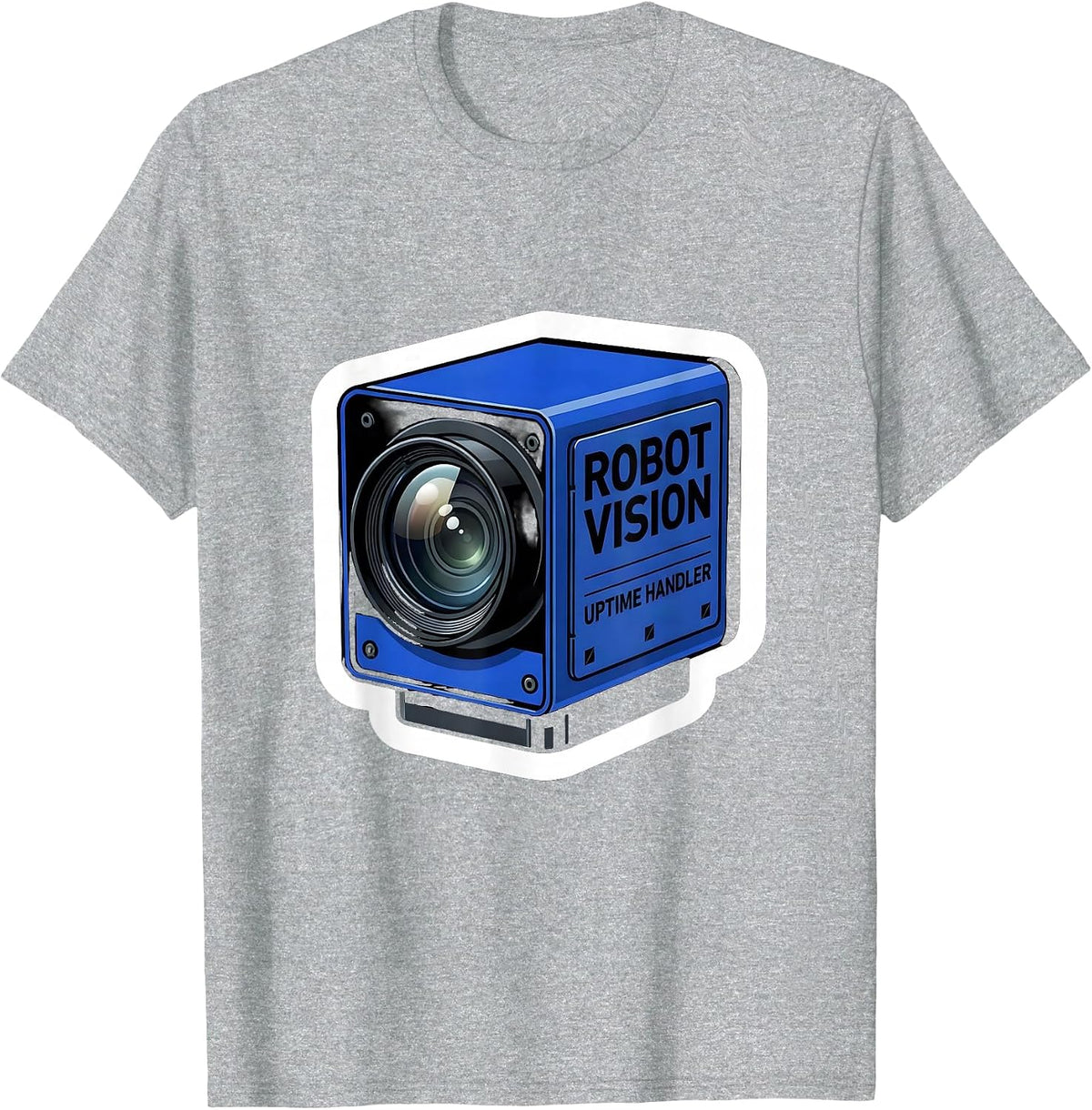Men's Robot Vision Uptime Handler Funny Robotics Engineer AI Humor T-Shirt - Heather Grey