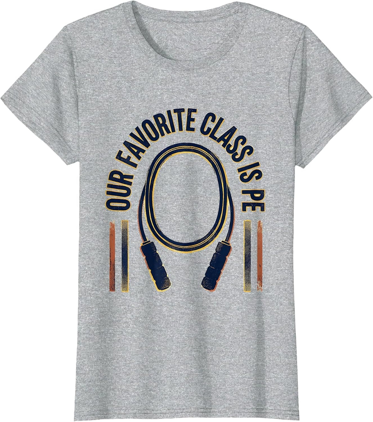 Our Favorite Class Is PE Distressed PE Teacher Back T-Shirt - Heather Grey