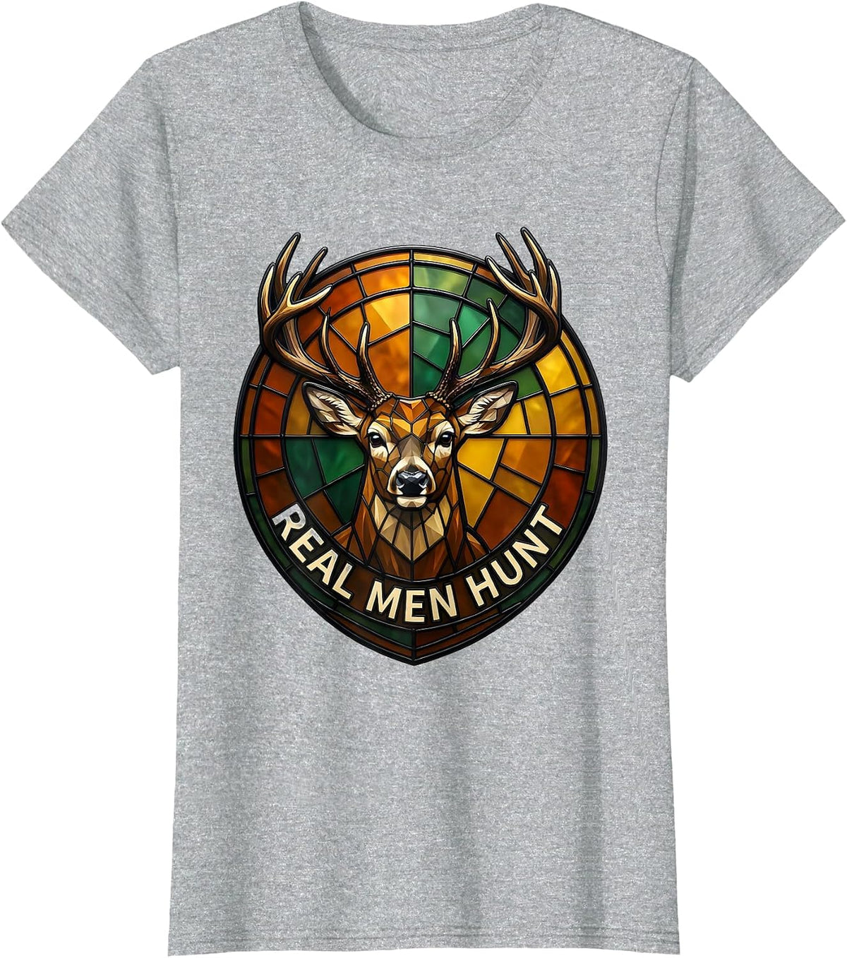 Real Men Hunt Hunting Pride Design T-Shirt - Heather Grey