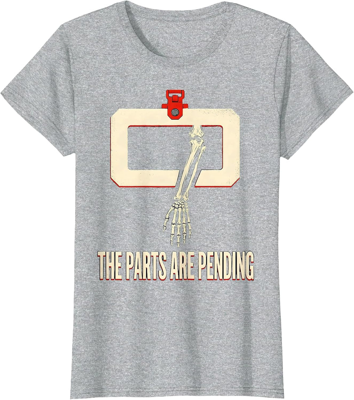 The Parts Are Pending Funny Skeleton Mechanic Auto Repair T-Shirt - Heather Grey