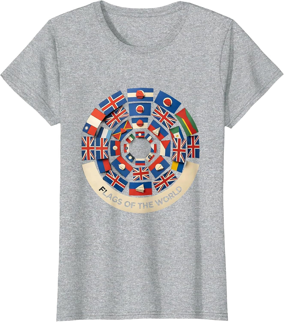 Flags Of The World Geography Lover International Culture T-Shirt - Heather Grey
