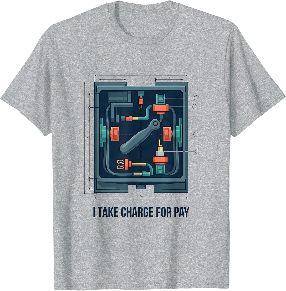 Men's I Take Charge For Pay Funny Electrician Lineman Gift T-Shirt - Heather Grey