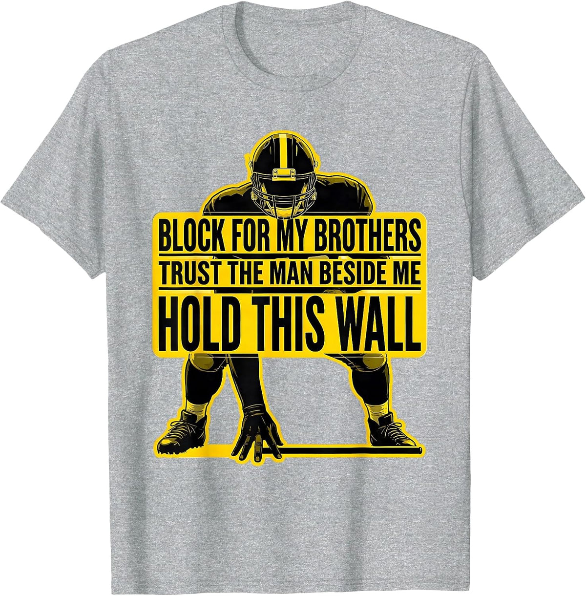 Men's Block For My Brothers Trust The Lineman Humor T-Shirt - Heather Grey