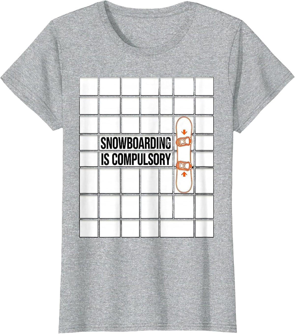 Snowboarding Is Compulsory Geometric Snowboarder Pride T-Shirt - Heather Grey