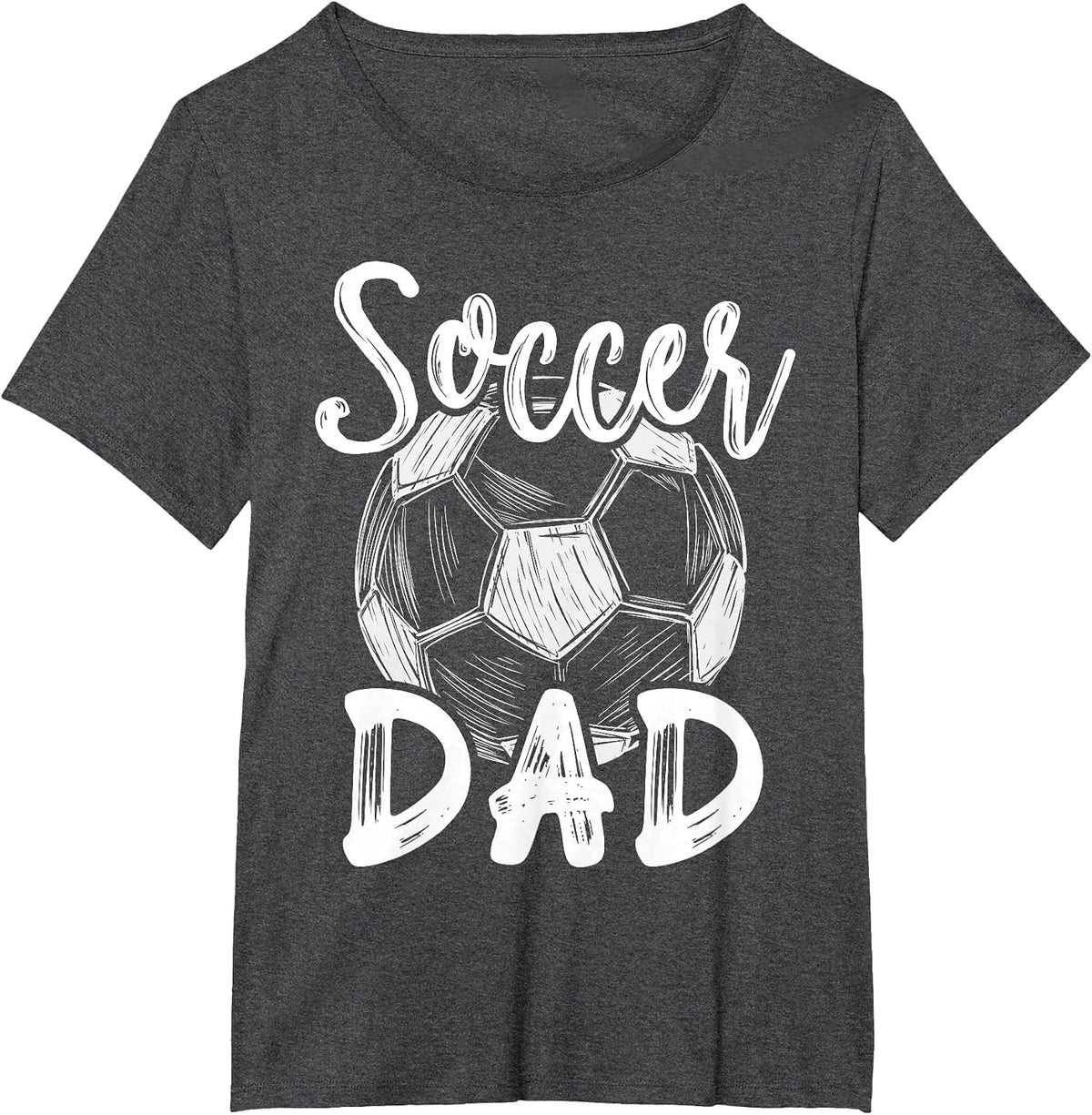 Soccer Dad for Men Family Matching Team Player Soccer Ball T-Shirt - Dark Heather Grey
