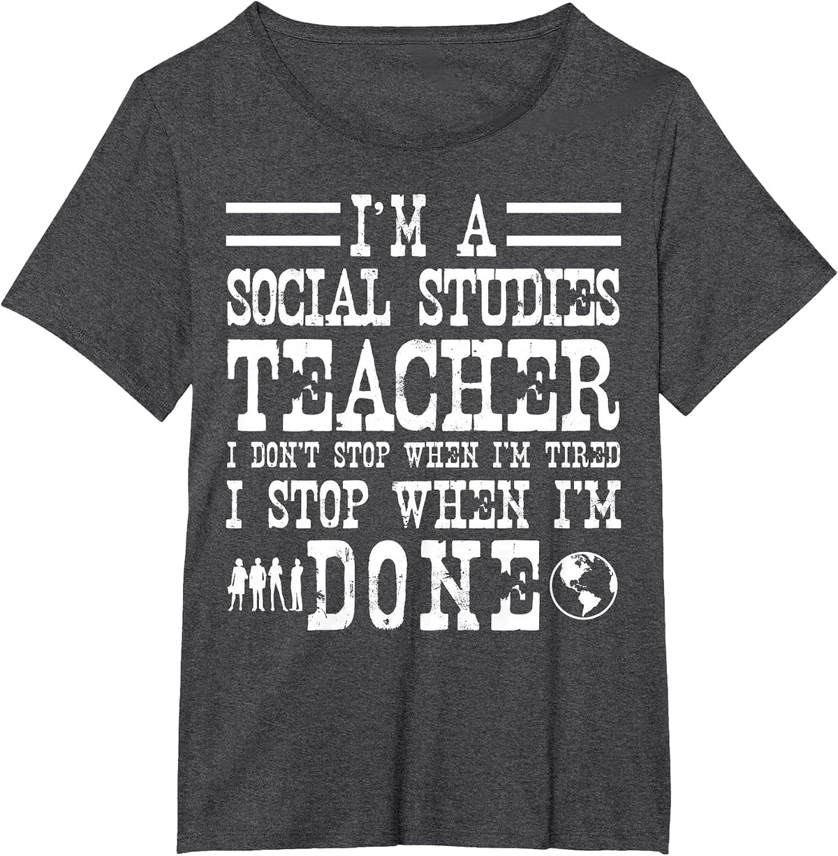 Social Studies Teacher Apparel - Funny Cute Teachers Design T-Shirt - Dark Heather Grey